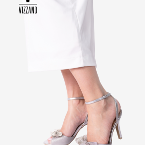 Vizzano Srebrne Elegantne Sandale sa Mašnom 9 cm